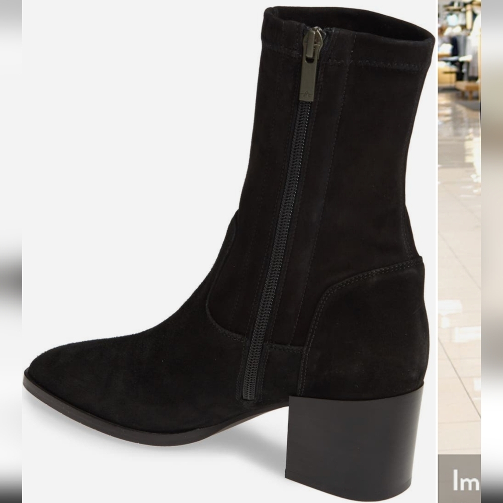 Aquatalia Tilly Weatherproof Bootie, black suede, size 9 - Picture 3 of 16